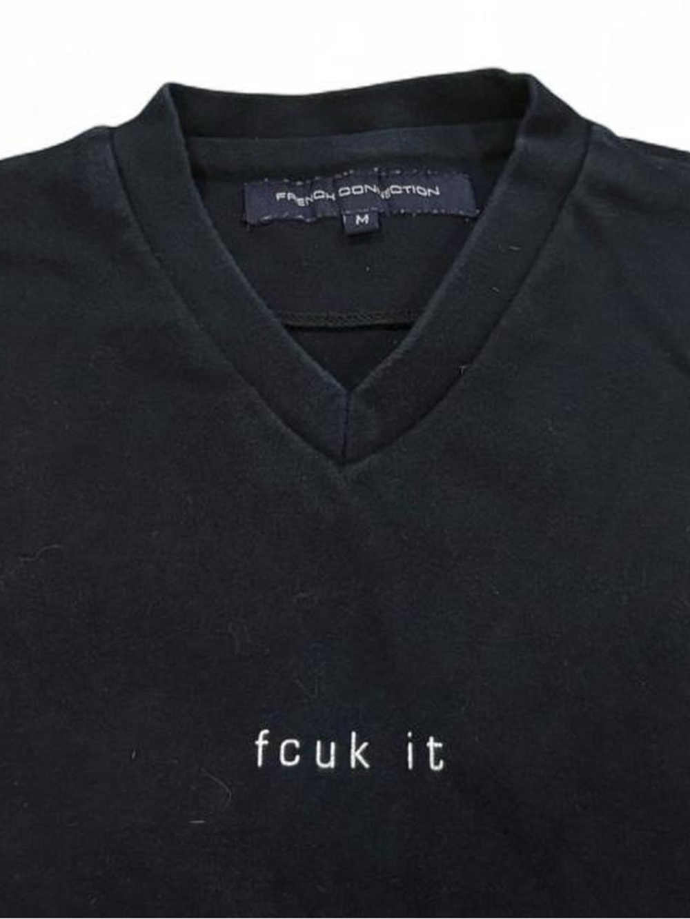 Y2K vintage men’s fcuk it French Connection v neck t shirt